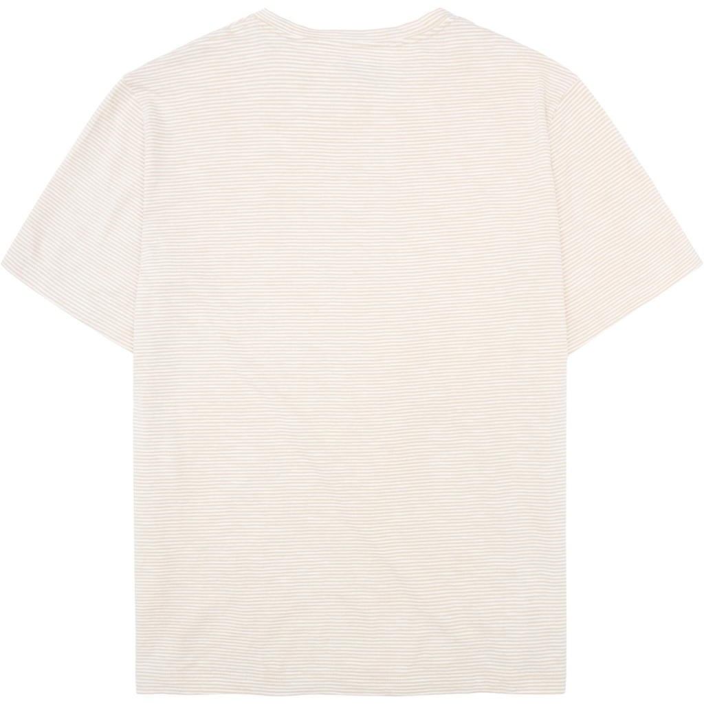 KNOWLEDGE | T-shirts Narrow striped slub - Creme Stripe