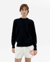 THINKING MU | Pull en maille Khem coeur - Noir