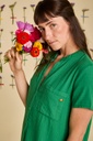 GRAINE | Robe en coton biologique Bouleversement - Vert gazon