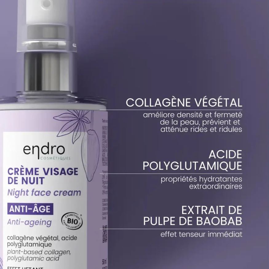 Endro | Crème visage de nuit collagène certifiée biologique