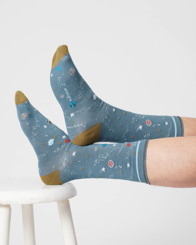 THOUGHT | Chaussettes homme Galaxy - Misty blue