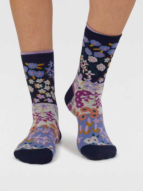 THOUGHT | Coffret chaussettes femme Floral - Blue/Navy/Pink/Light Blue