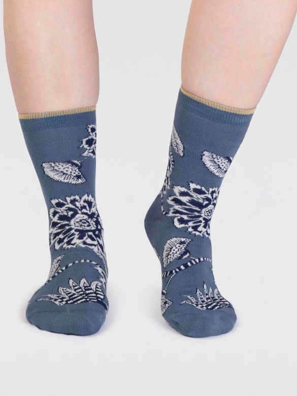 THOUGHT | Coffret chaussettes femme Floral - Blue/Navy/Pink/Light Blue