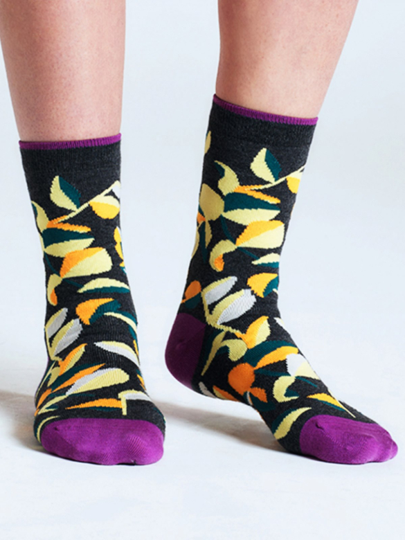 THOUGHT | Coffret chaussettes femme Flower &amp; Butterfly - Blue/Green/Purple/Grey