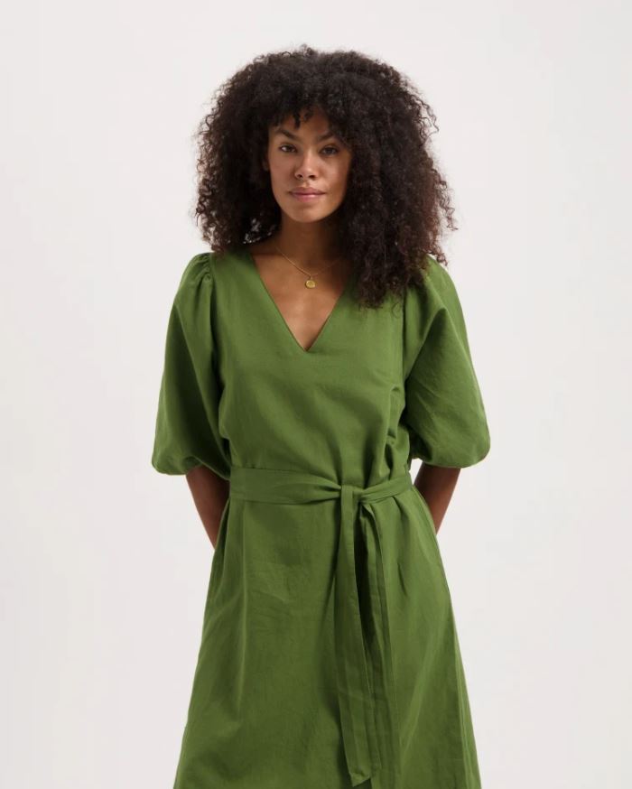 Kuyichi | Robe May en lin et coton biologique - Green
