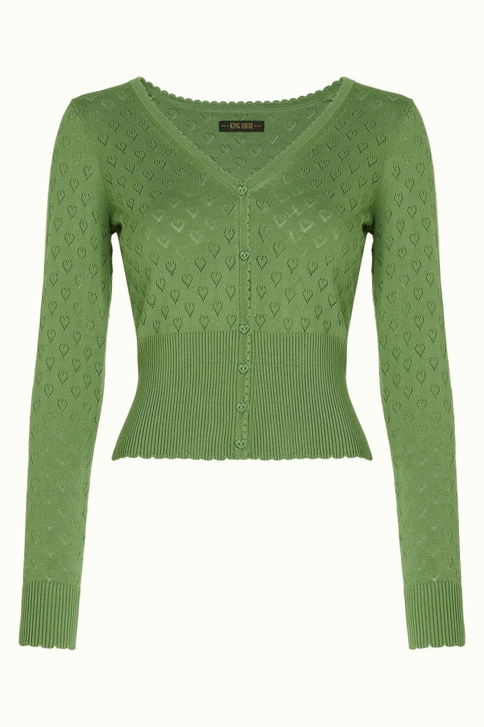 KING LOUIE | Gilet ajouré motif cœur - Jade green