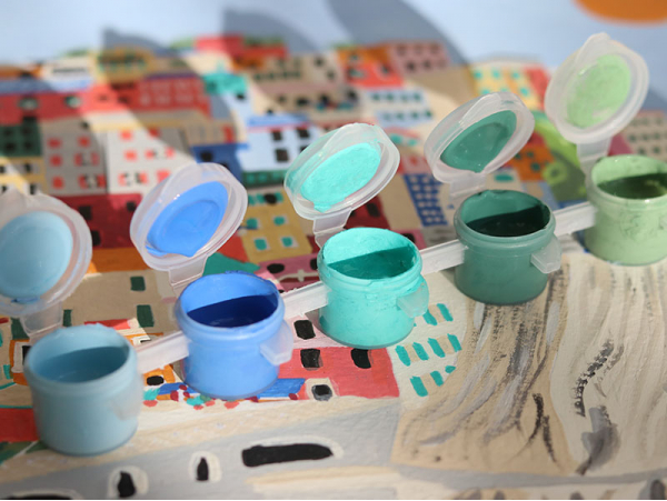 La Petite Epicerie | Coffret peinture au numéro - Cinque terre par Kenzie Elston