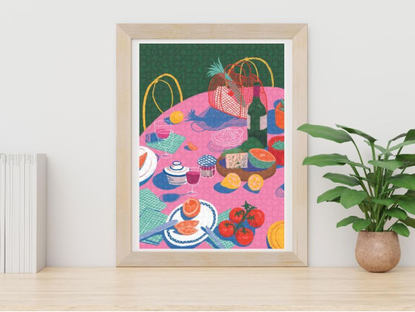 La Petite Epicerie | Puzzle Bodegon de jardin par Gisèle Murias - 1000 pièces