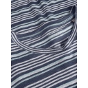 KNOWLEDGE | T-shirts en lin rayé - Blue stripe