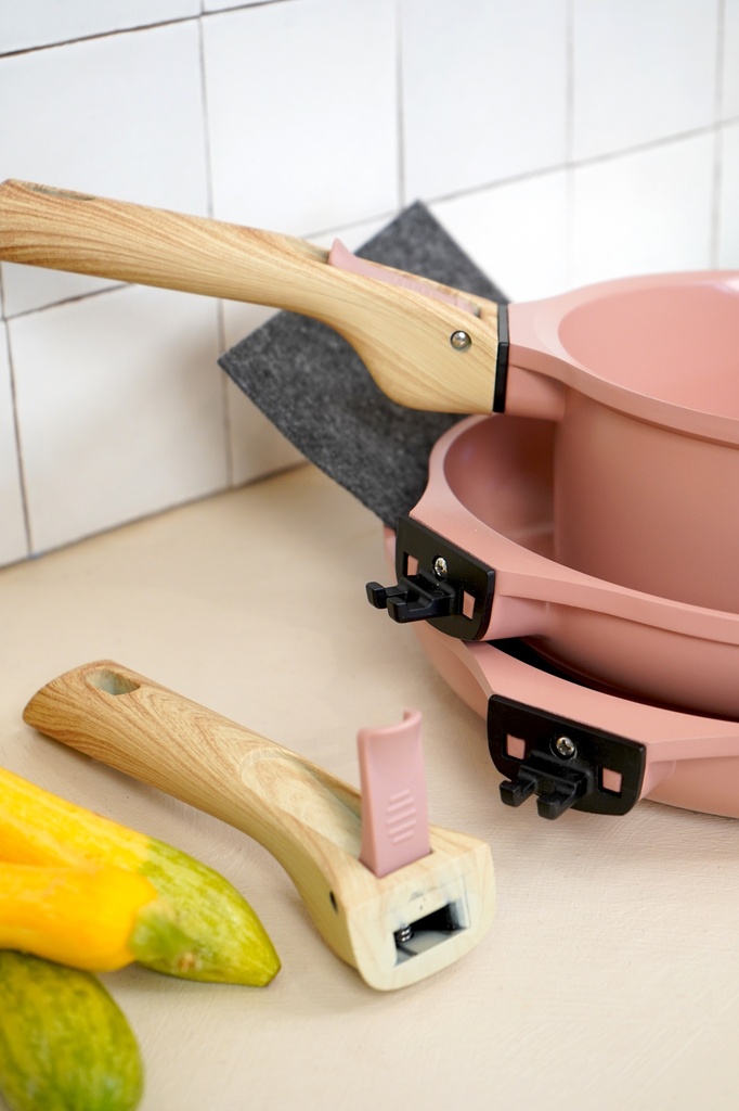 Cookut | Poêle poignée Amovible 24cm - Guimauve (Poignée non incluse)