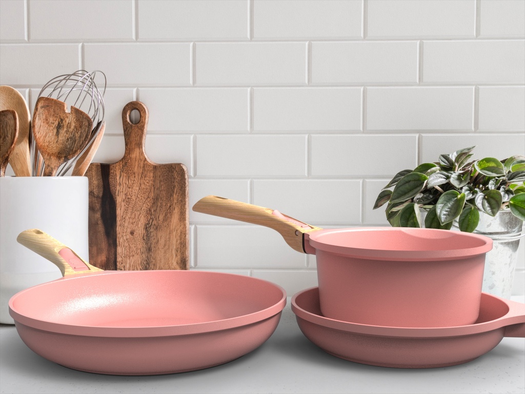 Cookut | Poêle Poignée Amovible 28 cm - Guimauve (poignée non incluse)