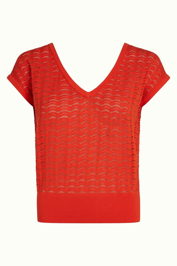 KING LOUIE | Top Onde Double col V - Spicy Orange