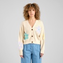 DEDICATED | Cardigan Kanan Application Flower Vanilla White