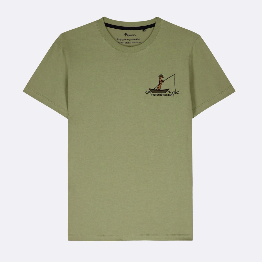 FAGUO | T-shirt Arcy en coton - Fishing Therapy Kaki