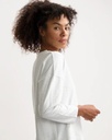 Kuyichi | T-shirt Yulia en coton bio et chanvre - Rayures Skyway off-white
