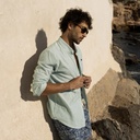FAGUO | Chemise Ivoy en coton et lin - Green
