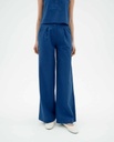 THINKING MU | Pantalon Manolita Cobalt Seersucker - Blue
