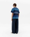 THINKING MU | T-shirt Aaron Waves Stripes - Blue