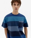 THINKING MU | T-shirt Aaron Waves Stripes - Blue