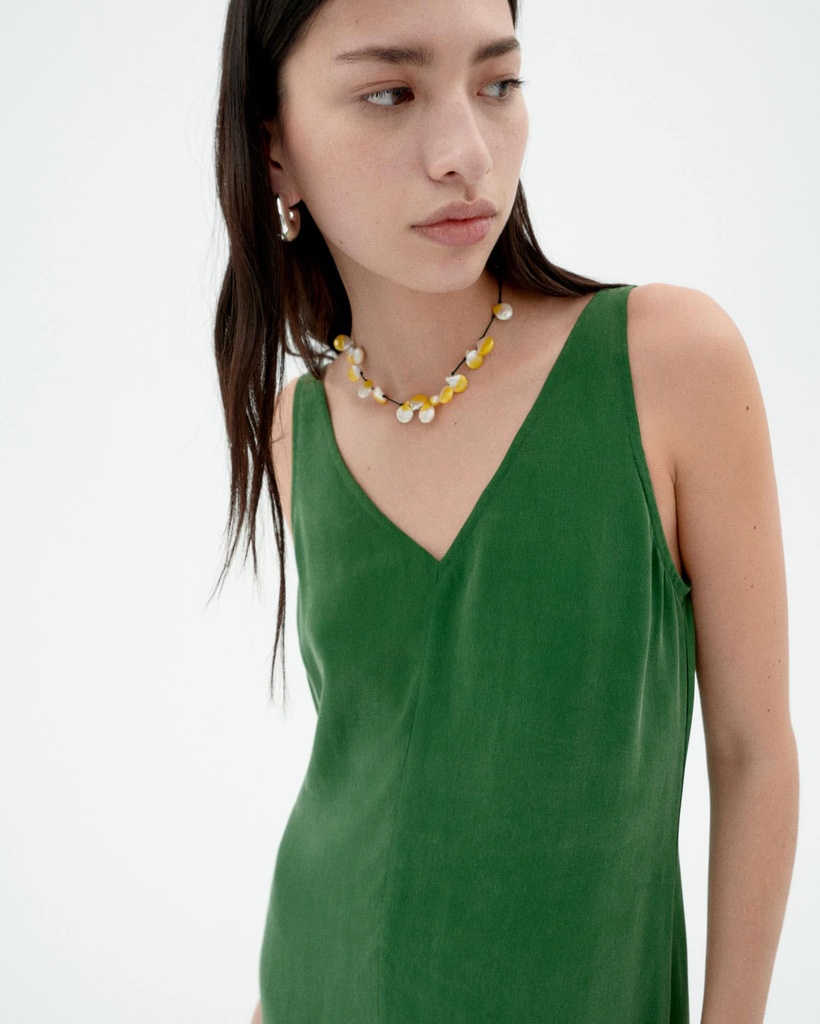 THINKING MU | DILL SADE DRESS - FEMME -GREEN