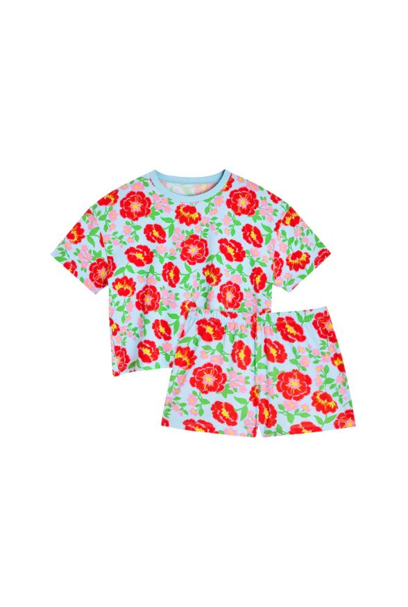 WE ARE JOLIES | Pyjama en coton biologique - Rosa Bleu Ciel