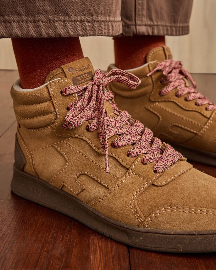 FAGUO | Basket Elm  Suede - Ecru et kaki