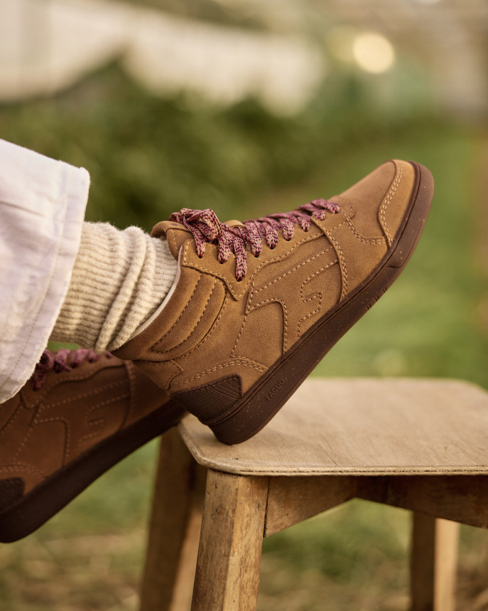 FAGUO | Basket Elm  Suede - Ecru et kaki