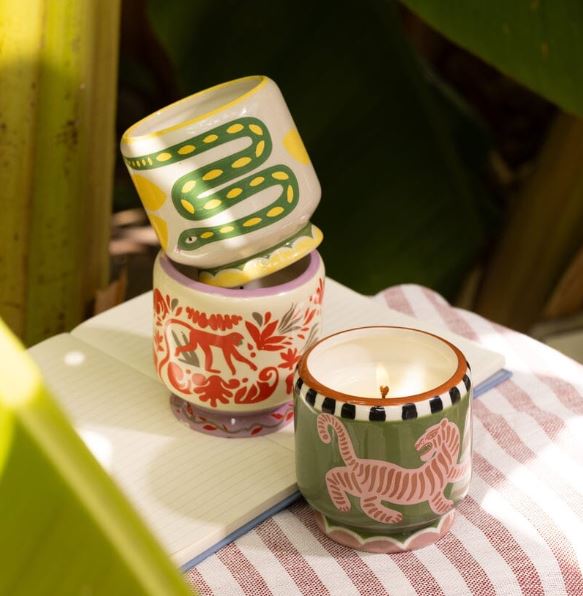 DESIGNWORKS COLLECTIVE | Bougie parfumée avec récipient en céramique - Coco, patchouli et ambre
