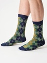 THOUGHT | Chaussettes - Mens Argyle Bamboo Crew - Navy Blue