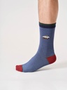 THOUGHT | Chaussettes - Mens Christmas Pudding Bamboo Cracker Gift Box Of Two - Grey Marl/Navy Blue