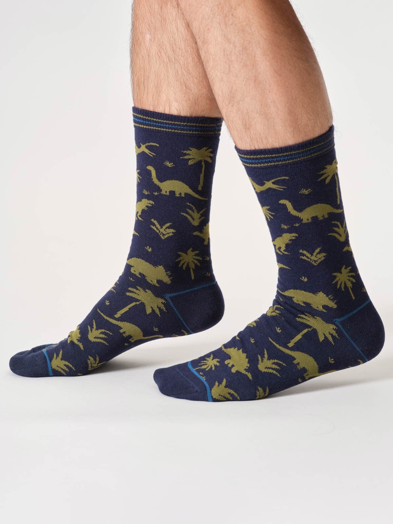 THOUGHT | Chaussettes - Mens Dino Organic Cotton Gift Box - Navy Blue