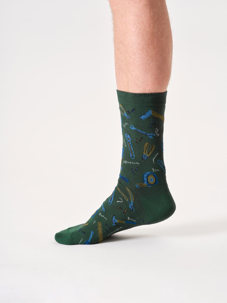 THOUGHT | Chaussettes - Mens Farming Organic Cotton Crew - Dark Green