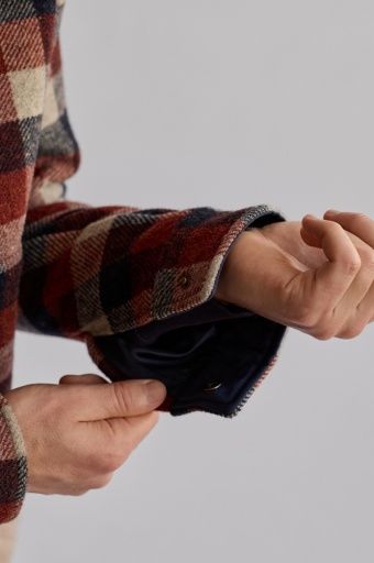 TWOTHIRDS | JACKETS - BALLYCUGGERAN - NAVY RED ECRU CHECKS