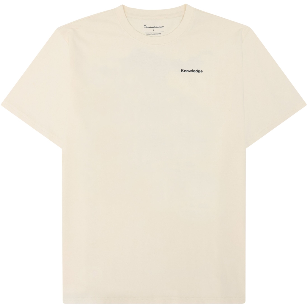KNOWLEDGE COTTON APPAREL | Regenerative Organic Cotton Back Print T-Shirt GOTS - Egret