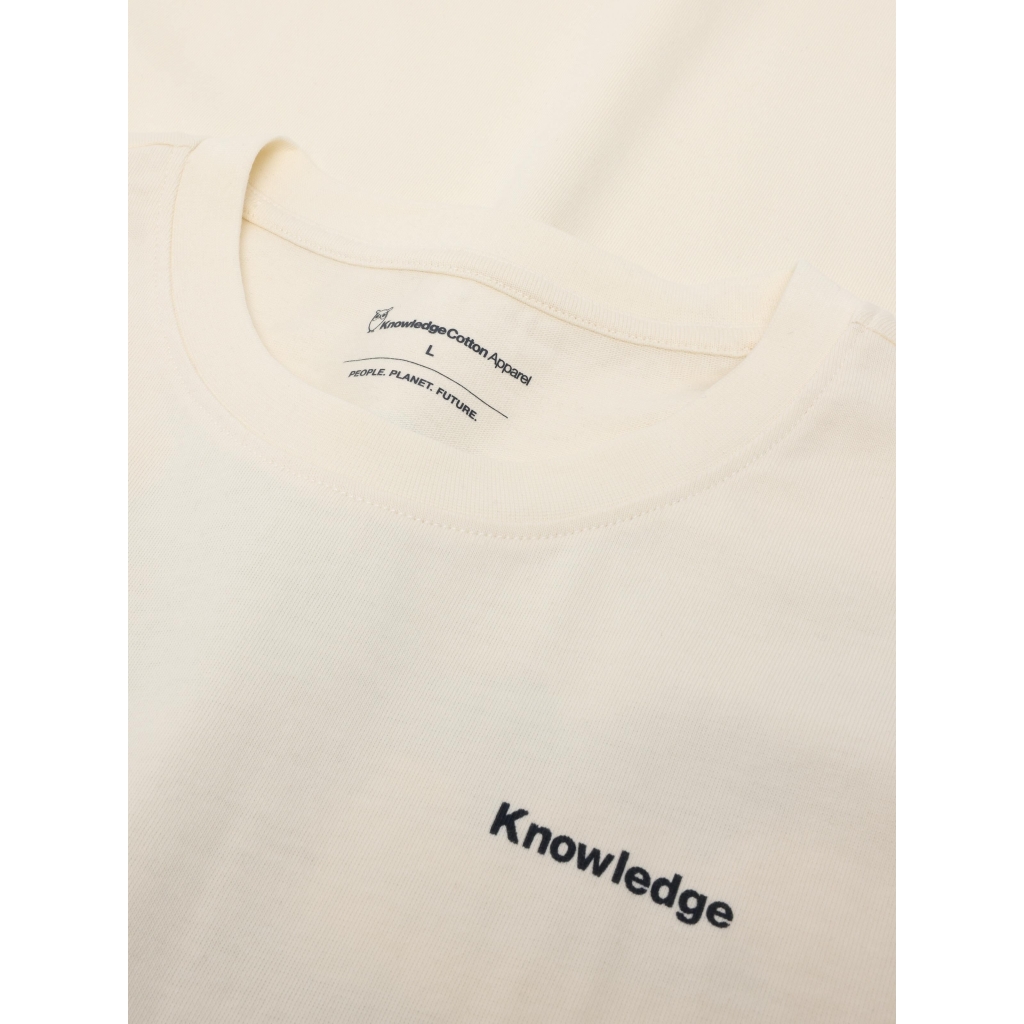 KNOWLEDGE COTTON APPAREL | Regenerative Organic Cotton Back Print T-Shirt GOTS - Egret