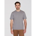KNOWLEDGE COTTON APPAREL | LOKE badge tee - Regenerative Organic Certified™ - GOTS/Vegan - Sharkskin