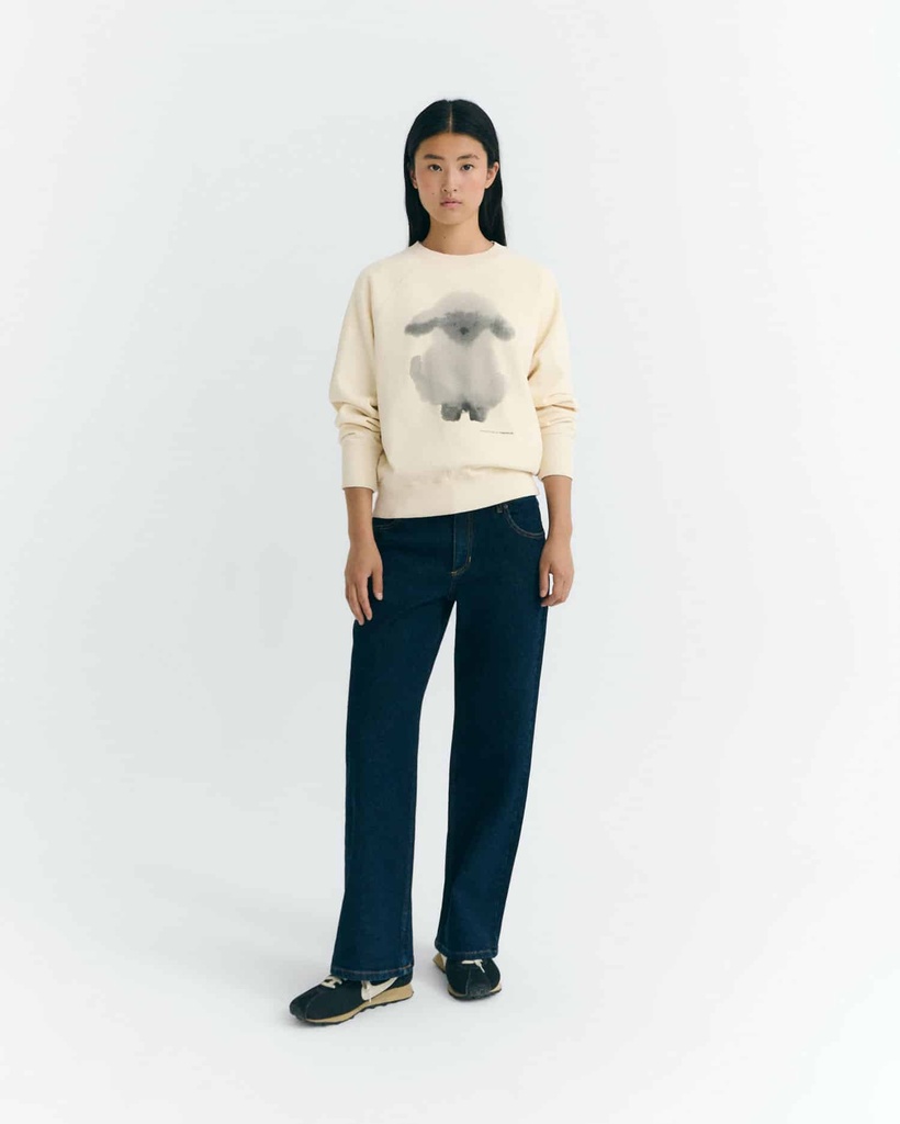 THINKING MU | Sweatshirt Cloud Sheep Bonnie - White