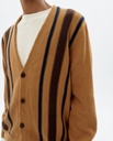 THINKING MU | Cardigan Brown Stripes - Brown