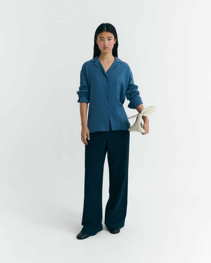 THINKING MU | SEA SIRA BLOUSE - BLUE