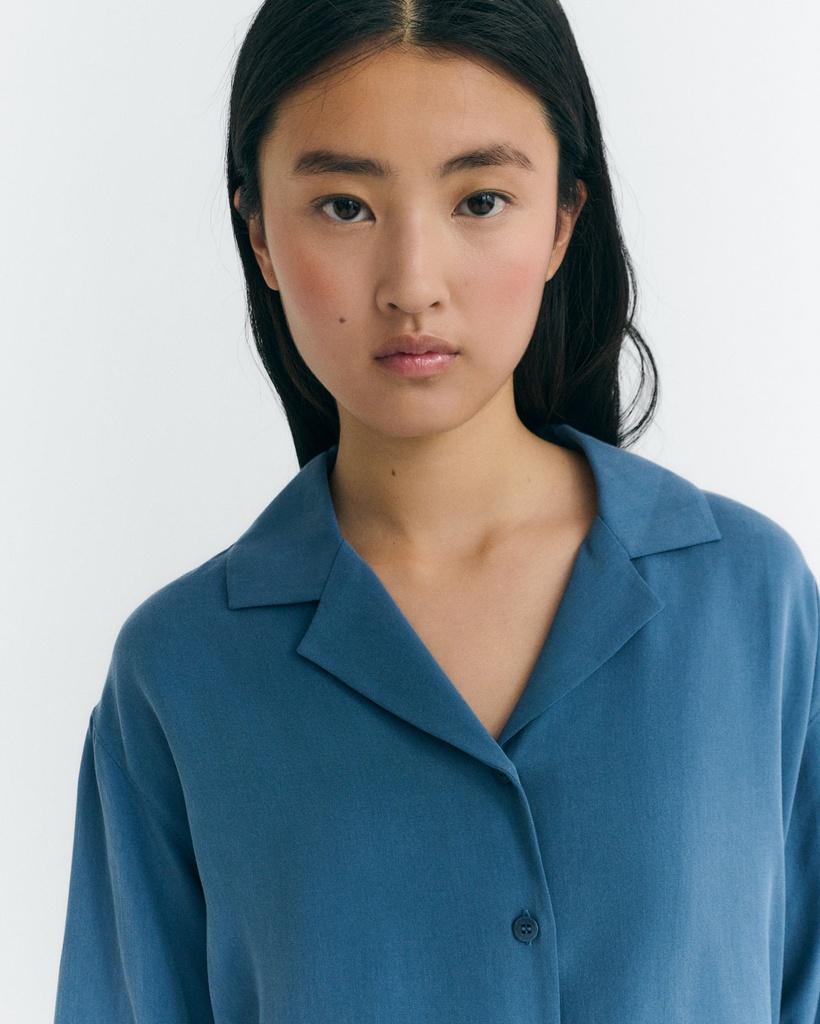 THINKING MU | SEA SIRA BLOUSE - BLUE