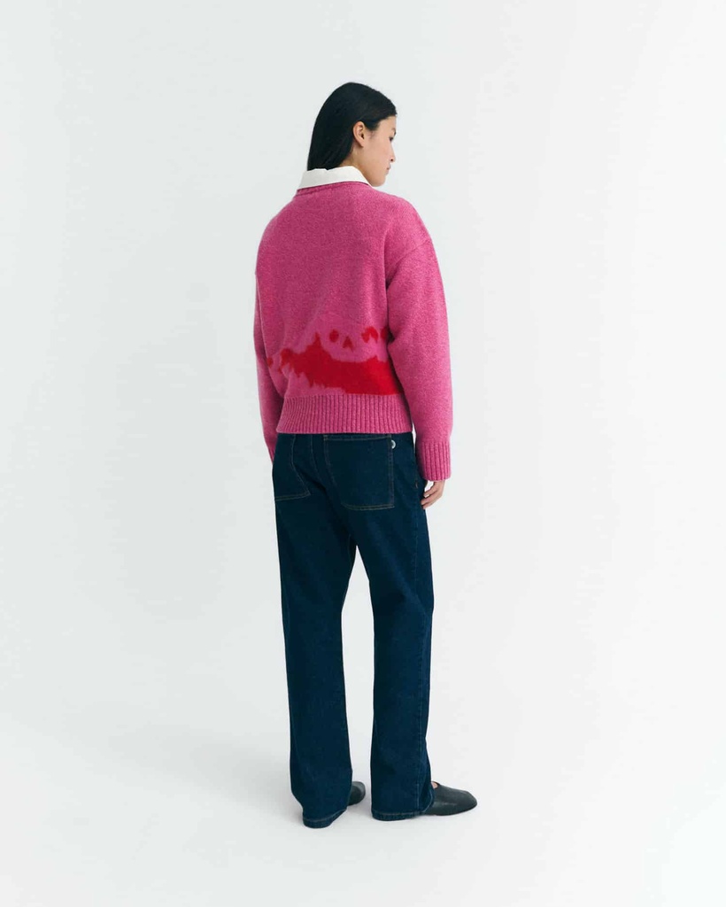 THINKING MU | PETRA KNITTED SWEATER - PINK 
