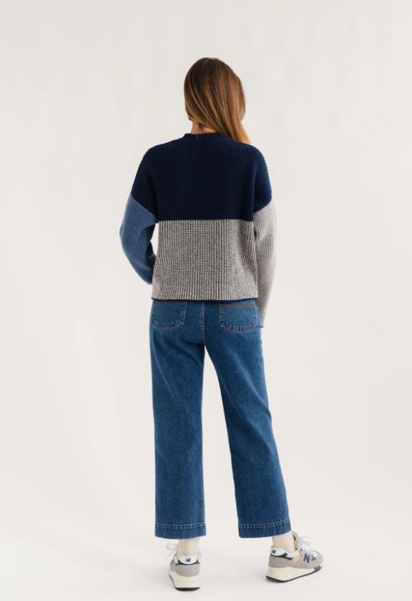 TWOTHIRDS | KNITS - TUBAI - BLUE BLOCK COLOUR