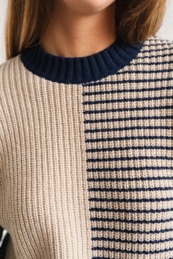TWOTHIRDS | KNITS - TUBAI - BLUE BLOCK COLOUR