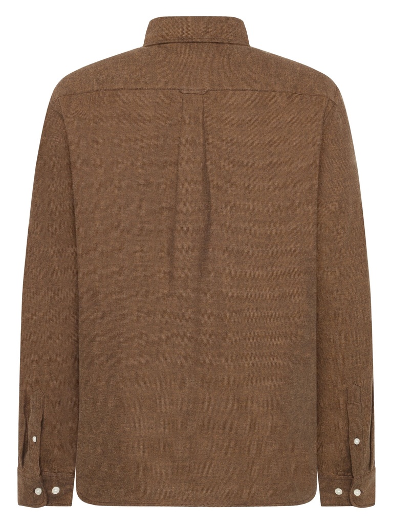 KNOWLEDGE COTTON APPAREL | Organic Cotton Fishbone Flannel Shirt GOTS - Chocolate Torte