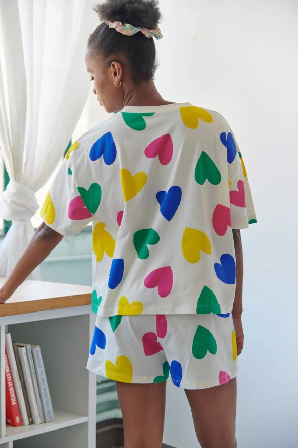 WE ARE JOLIES | Pyjama court Coton Bio - Big Love Beige