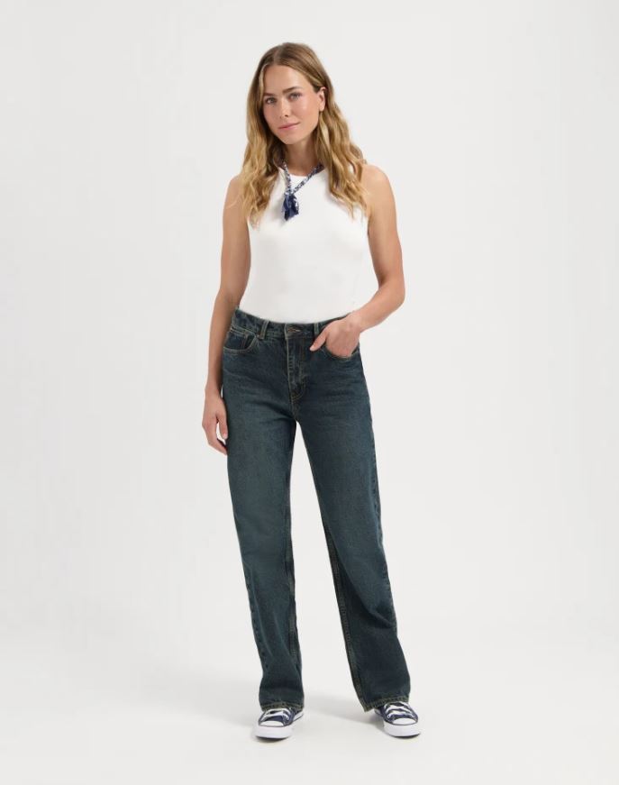 Kuyichi | Izabella Loose Straight Vintage Jade