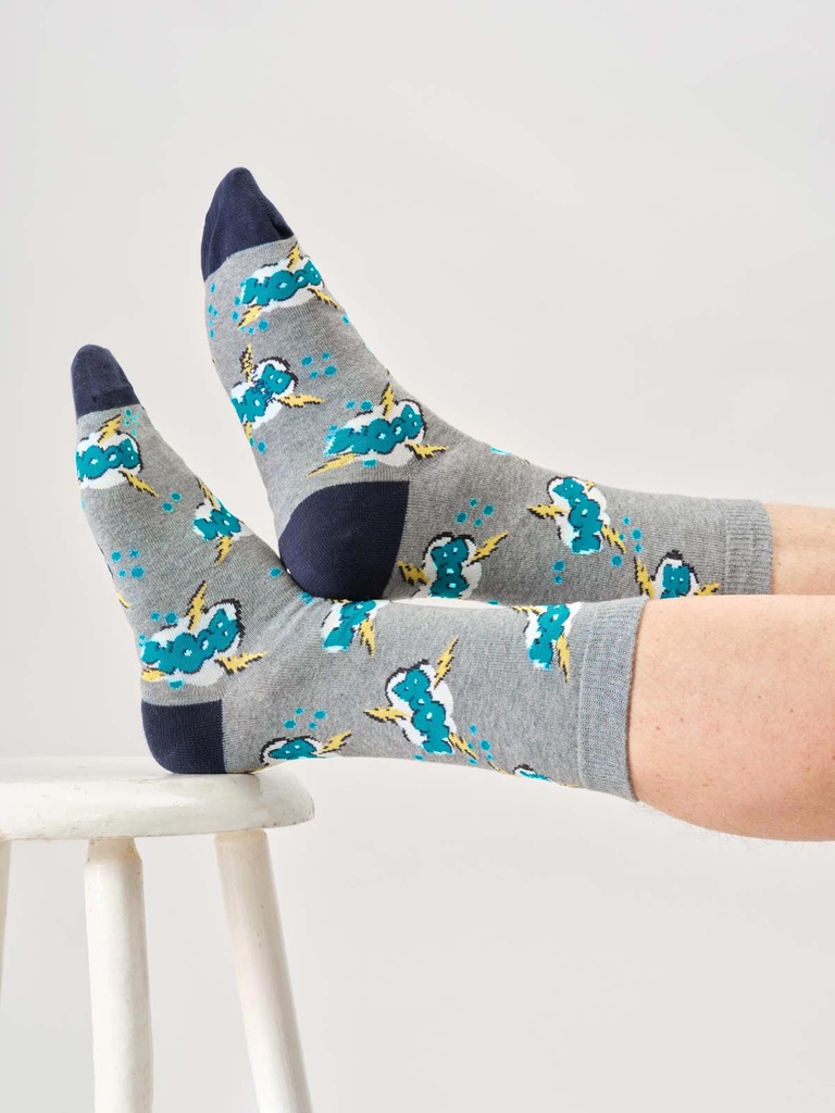 THOUGHT | Chaussettes - Mens Youre The Best Organic Cotton Gift Box Of 3 - Navy/Grey/Deep Blue