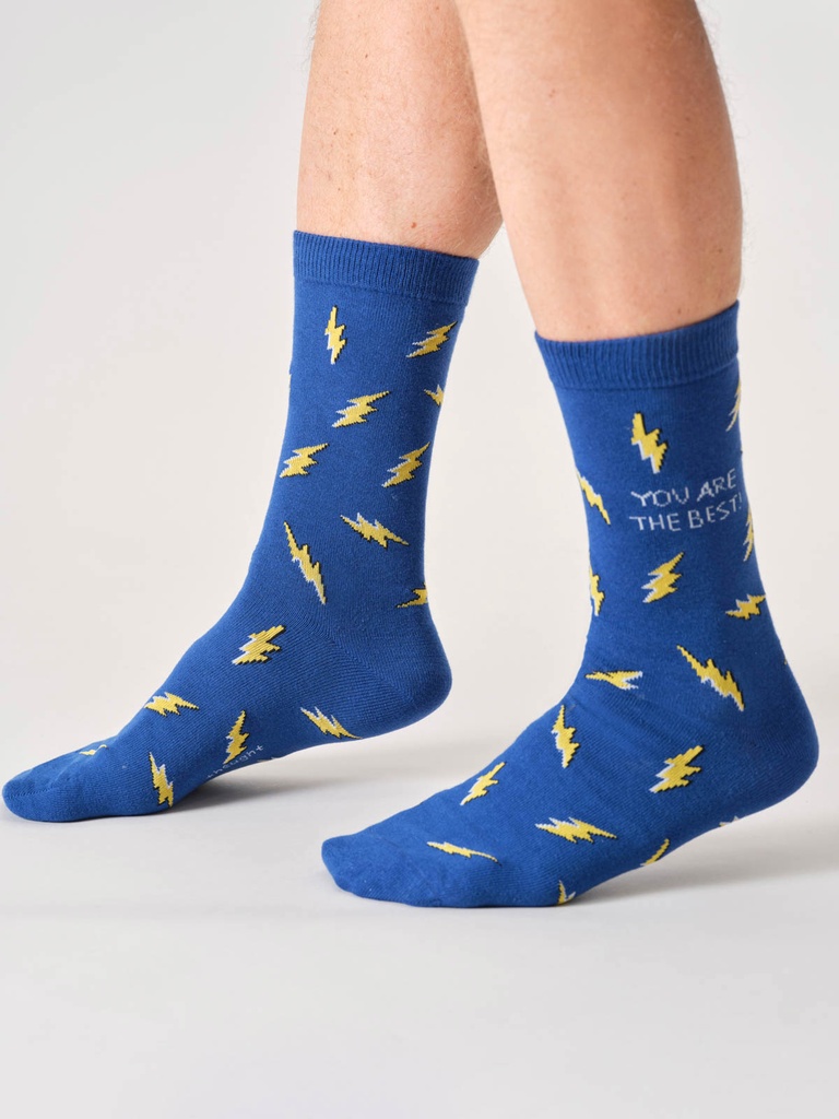 THOUGHT | Chaussettes - Mens Youre The Best Organic Cotton Gift Box Of 3 - Navy/Grey/Deep Blue