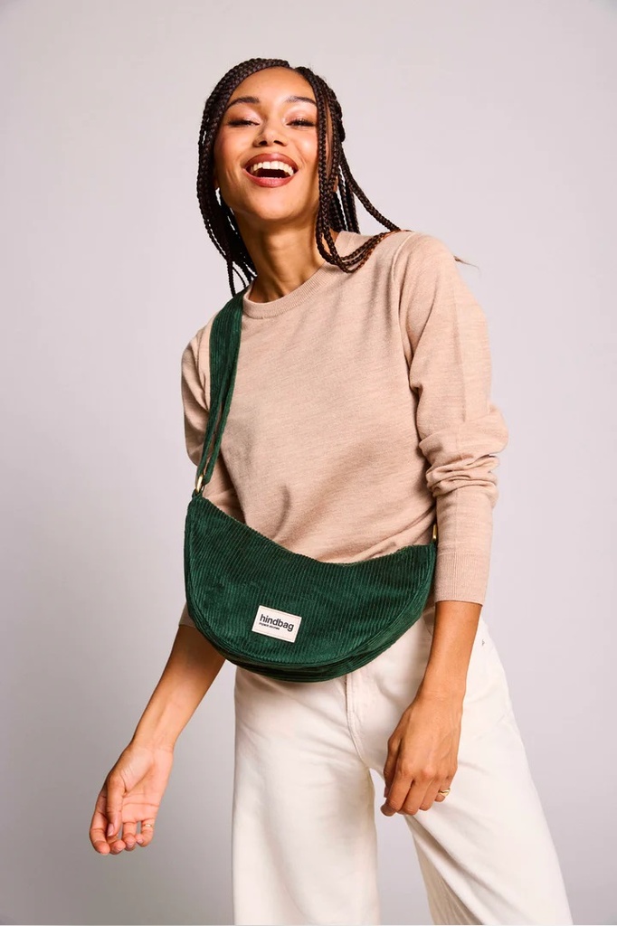 HindBag | Sac banane Demi Lune - Andrea Velours Sapin 