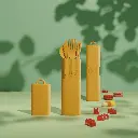 [BIN-KIT006] BINI - Couverts réutilisables et nomades - Jaune Tournesol.webp
